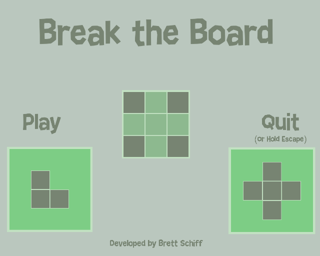 Break the Board Main Menu